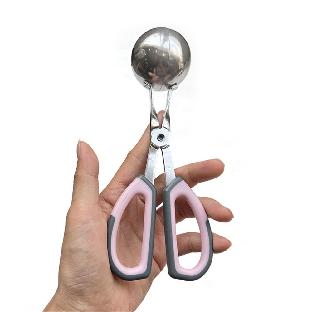 Meat Baller Tongs,Generic  Meatball Maker Scoops, Non-Stick, Stainless Steel , Anti-Slip Handles,2pcs Orange+Pink