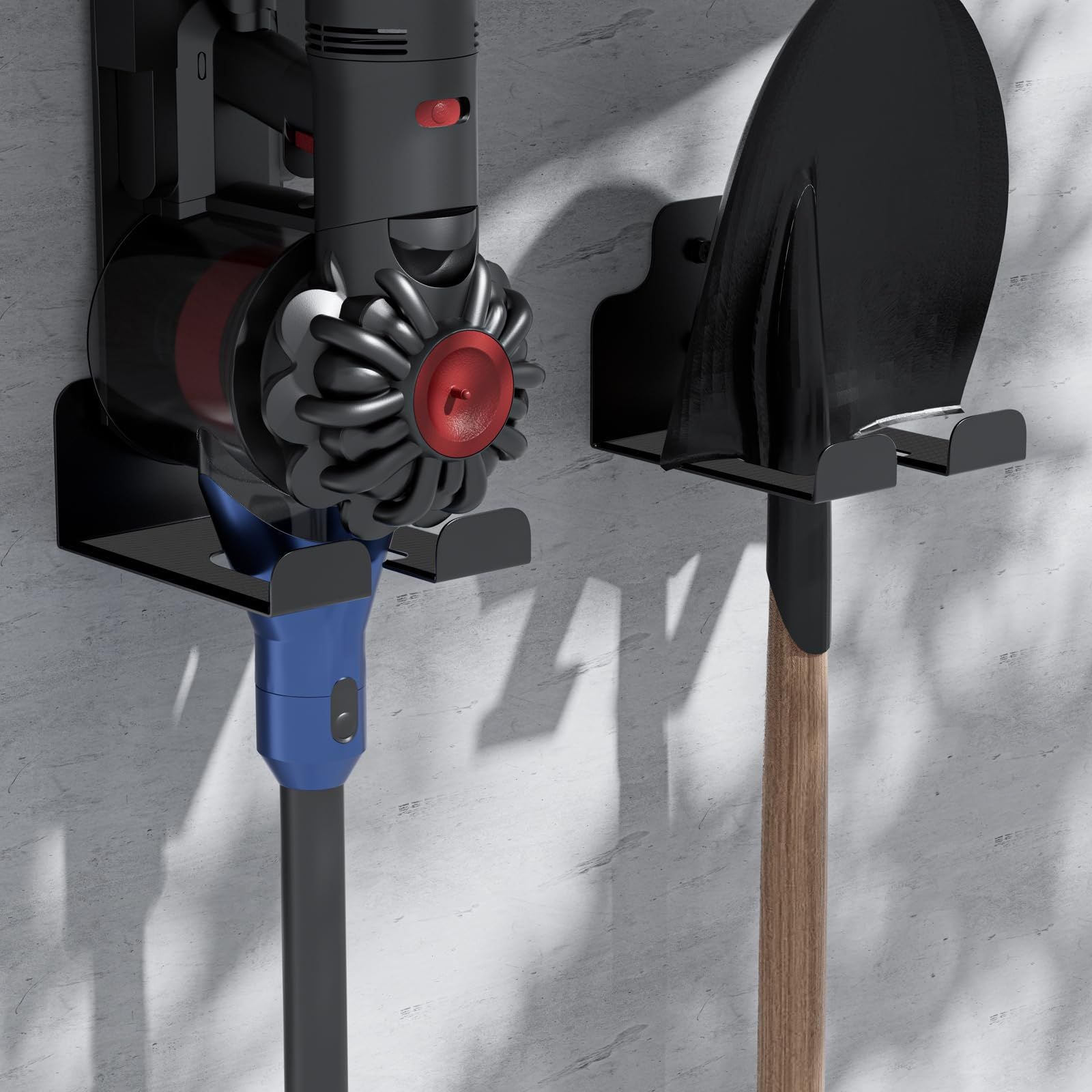 Garage Organizer Trimmer Rack, Garden Power Tool Hanger Weed Whackers Holder Wall Mounted for Grass Trimmer, Hedge Trimmer, Garage Trimmer, Garden Tools,2 Pack black