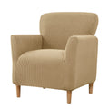 Armchair Slipcover 1-Piece Jacquard Accent Chair Covers with Arms Soft Waterproof Chair Slipcovers for Living Room Furniture Protector Office Reception Reading（khaki）