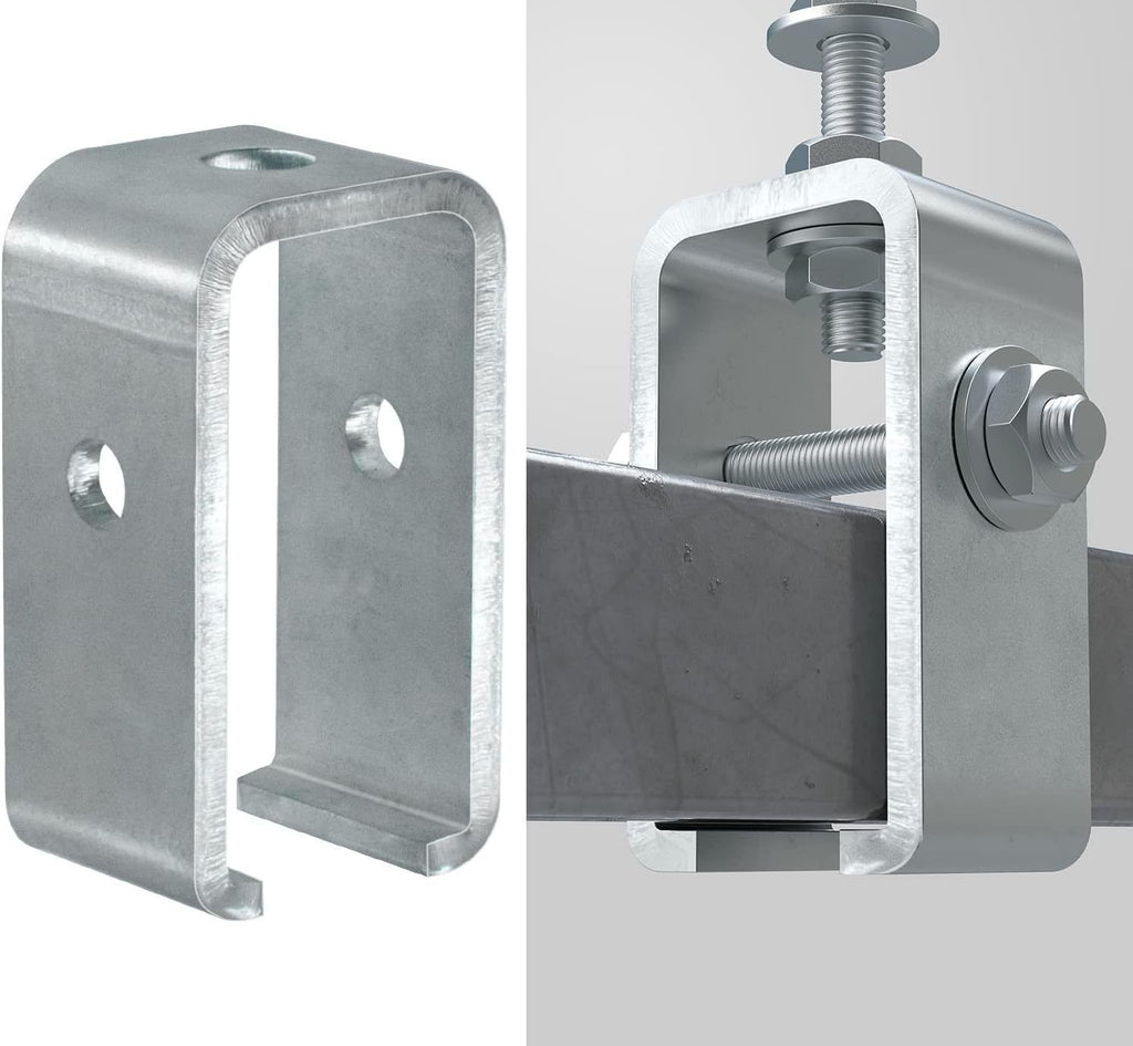 Stainless steel channel trolley track hanger support bracket 1-5/8 Intermediate Support Hange Bracket for All 1-5/8" Channel Trolley Track (2 Set)