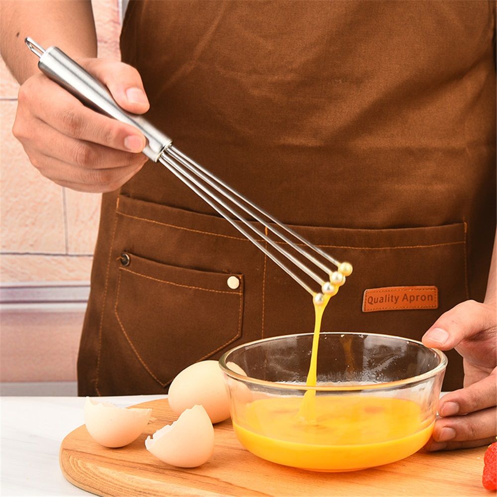 2 Pieces Stainless Steel Ball Whisk Wire Egg Whisk Set Kitchen for Cooking, Blending, Whisking, Beating, Stirring(10 Inch and 12 Inch)