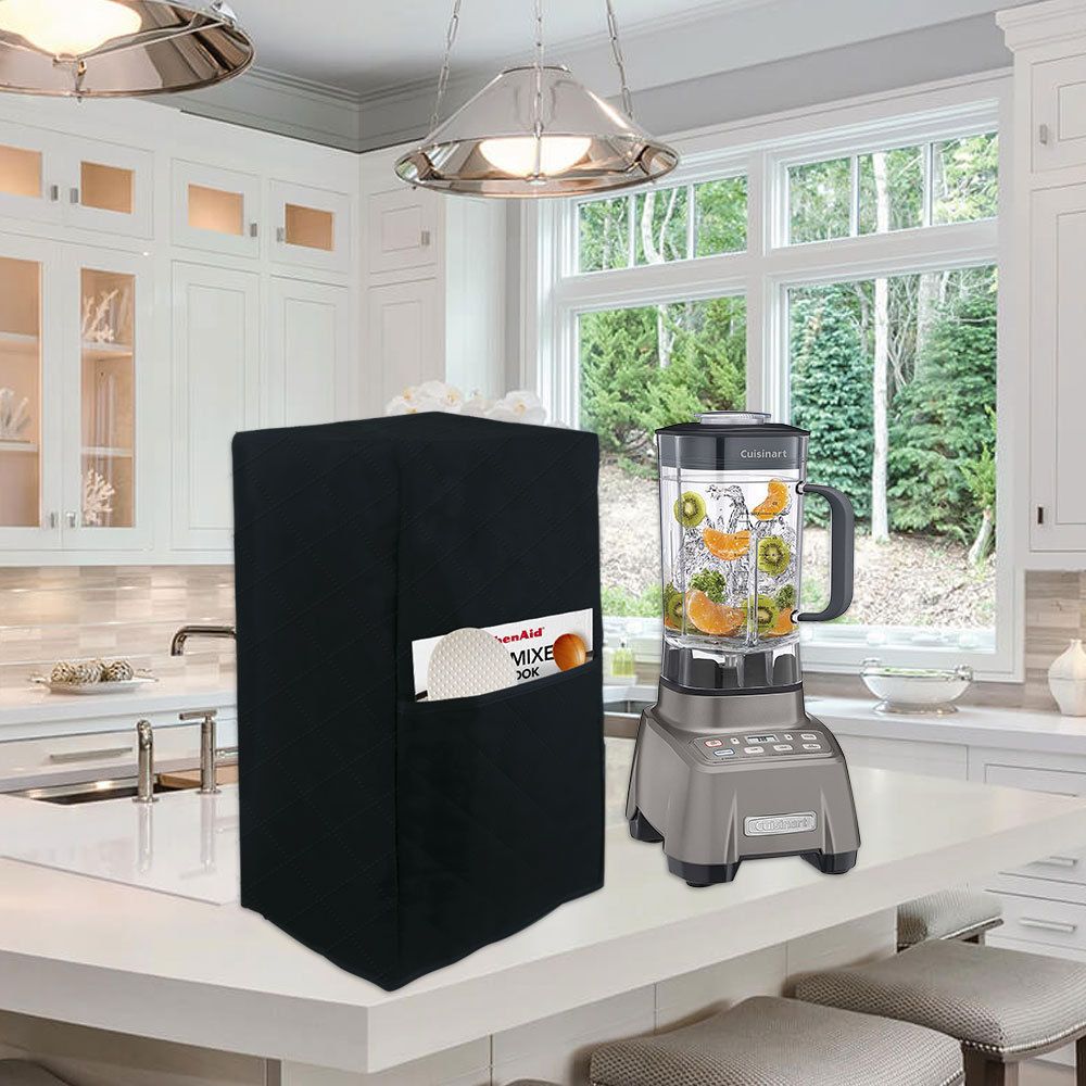 Dust Proof Stain Resistant Blender Cover for Home Kitchen Black Home intelligent fruit and vegetable juicer, blender, dust cover, kitchen appliance protective cover(Black quilted style)