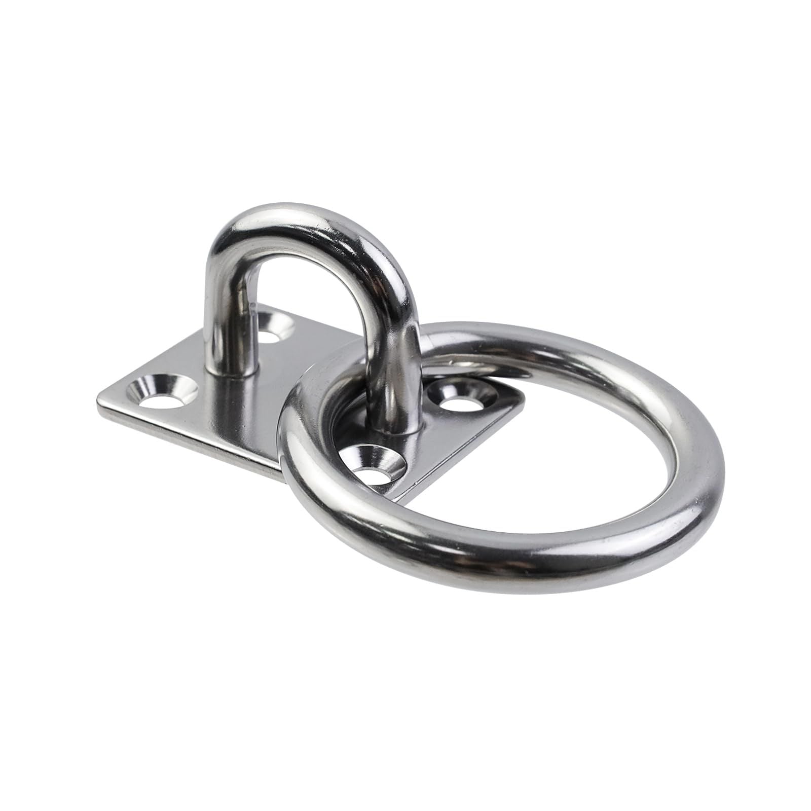2Pcs M5 Stainless steel hook rope pull ring/square eye plate/marine deck hardware rigging/door buckle yacht accessories Screws Included