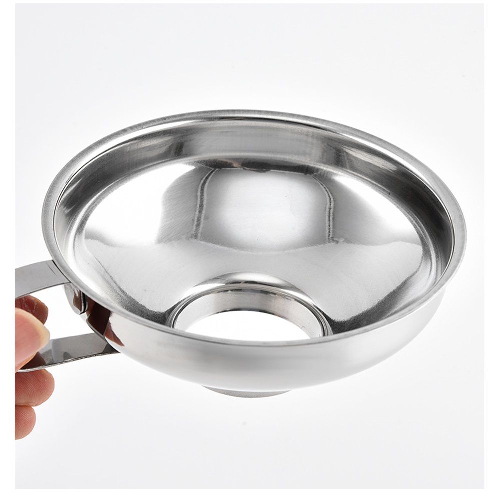 Stainless Steel Canning Funnel with Handle for Wide and Regular Jars & Canning Jars, Wide-Mouth Funnels for Transferring Liquid and Dry Ingredients, Fluid, Oil, Powder, Beans & Jams（small size）