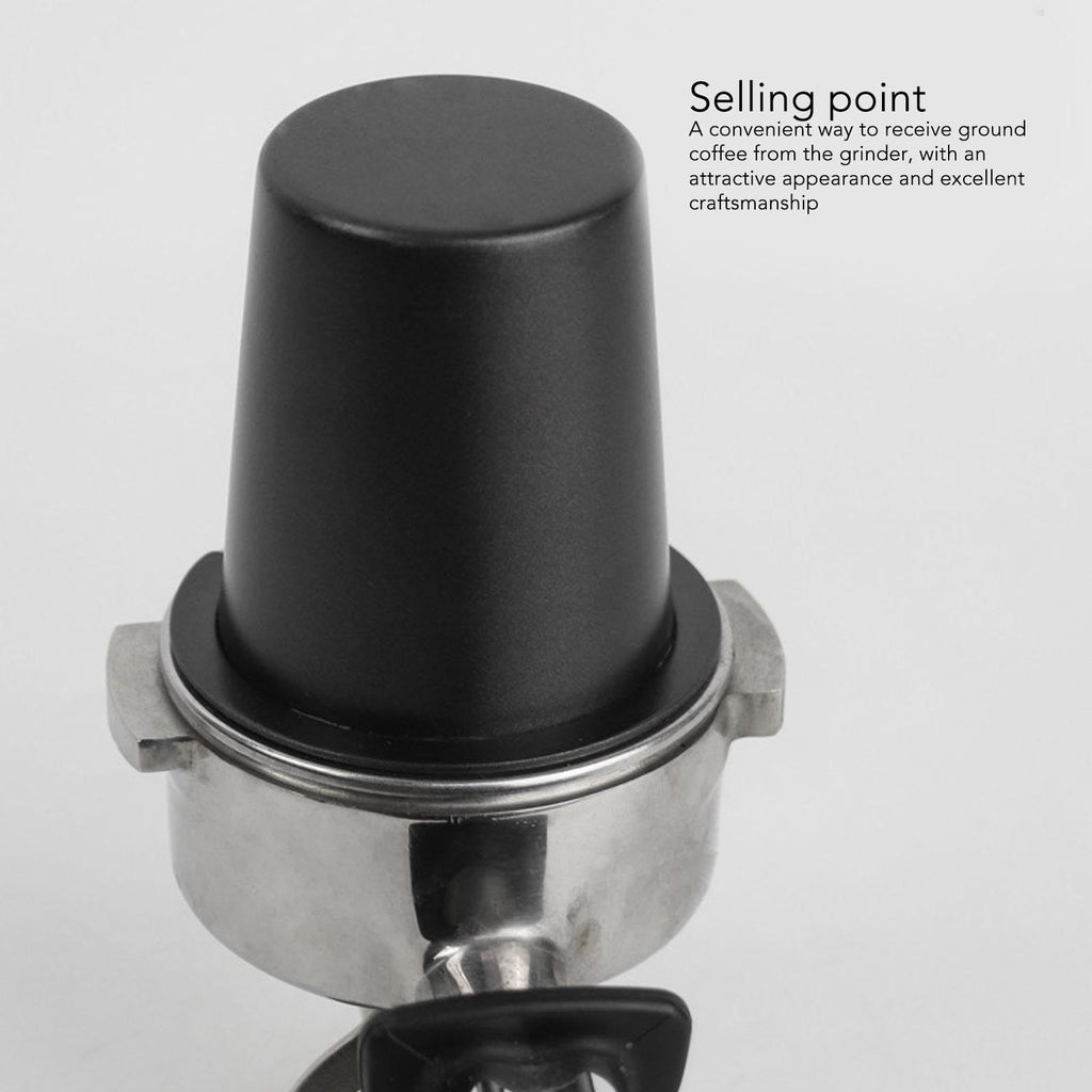 53mm Coffee Dosing Cup Stainless Steel Bar Dosing Powder Feeder Part DIY Coffee Machine Dosing Tool Accessory(53mm black)