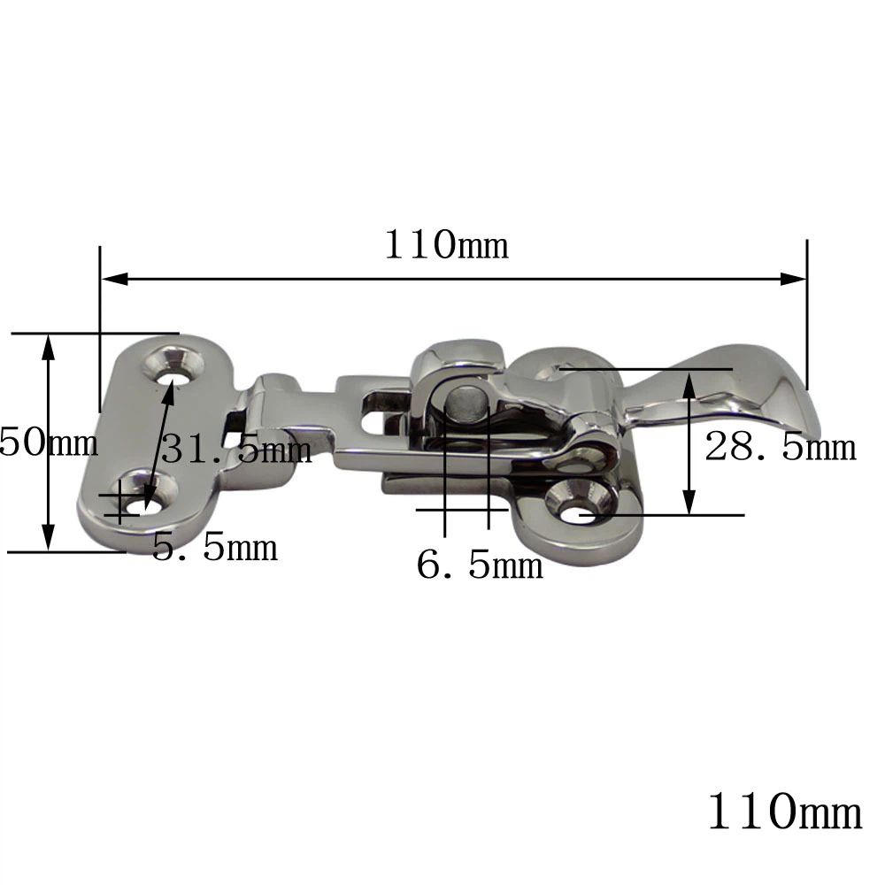 2pcs Heavy Duty 316 Stainless Steel Anti-Rattle Lockable Hold Down CLAMP Latch Locker Hatch Hardware