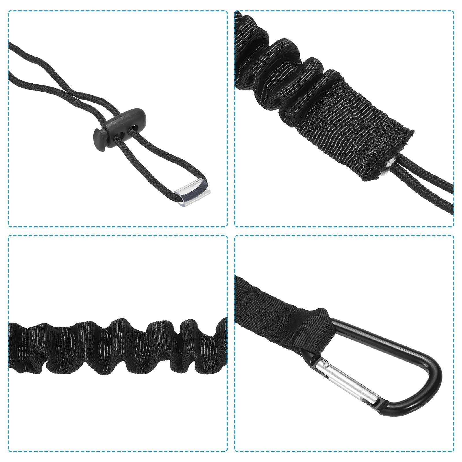 2 safety ropes for high-altitude work tools to prevent falling, 80cm-90cm safety rope, (black climbing buckle)