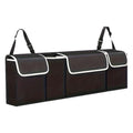 Car Trunk Organizer, Backseat Hanging Large Storage with Adjustable Straps, Waterproof Collapsible Cargo Bag with 4 Pockets, (Black)