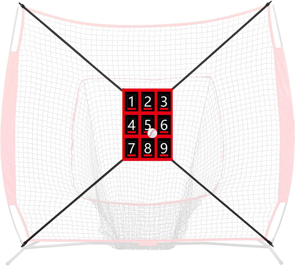 19.29 * 27.56in Clear Numbered Strike Zone,Adjustable and Durable Pitching Net with Strike Zone for Baseball&Softball Net,Applicable for Various Age Pitching Training