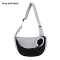 Hand Free Drawstring Dog  with Adjustable Strap, Breathable Mesh Travel Safe Puppy Sling Bag Carrier, Crossbody Satchel Dog Purse with Pocket for Outdoor Dogs Cats（Black with white S）
