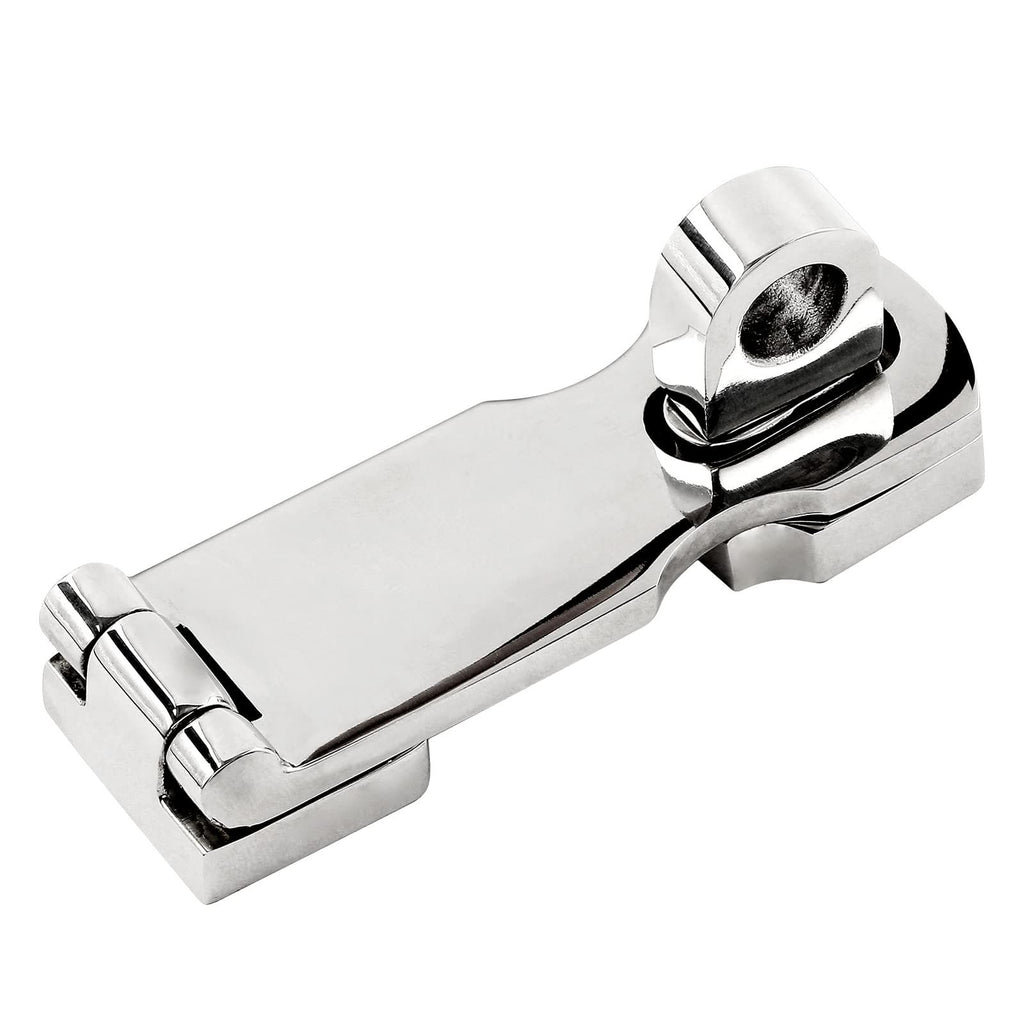 2 Pcs  Marine Grade Door Hasp, 316 Stainless Steel Swivel Safety Hasp, Heavy Duty Door Hasp with Turning Padlock Eye Mount