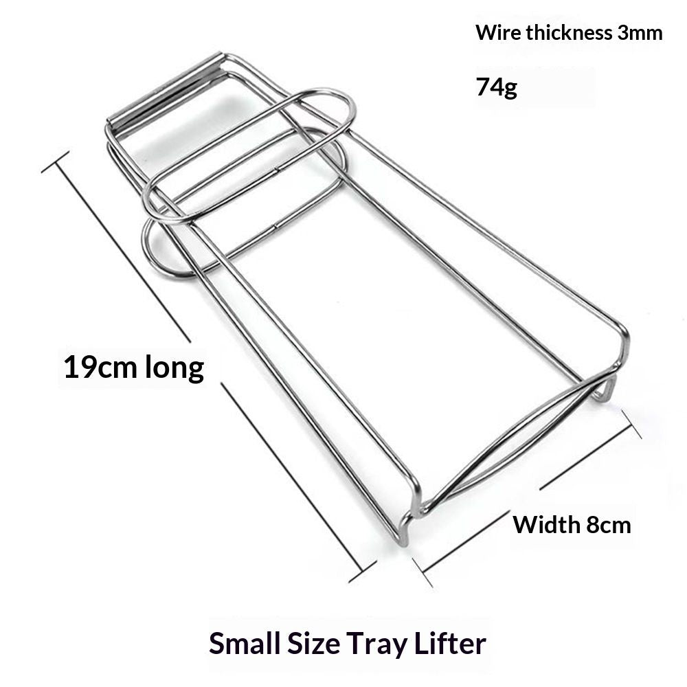 302 Stainless Steel Hot Plate Gripper Tongs Foldable Kitchen Pot Holder Clamp for Safe Hot Dish and Bowl Handling Steaming Clips for Home and Restaurant Use（small size）