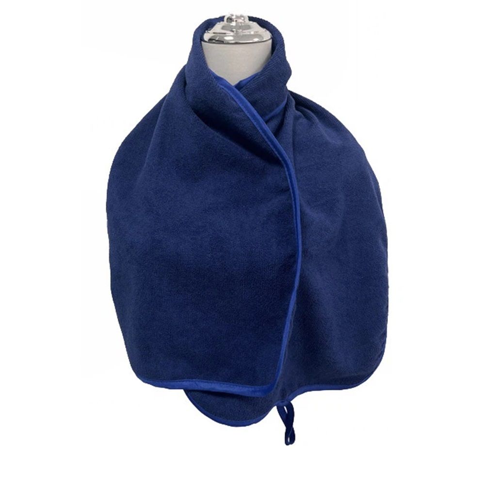 Adult Bib Scarf - Dignified Alternative to Bibs | Washable and Reusable Clothing Protectors for Eating（navy blue）