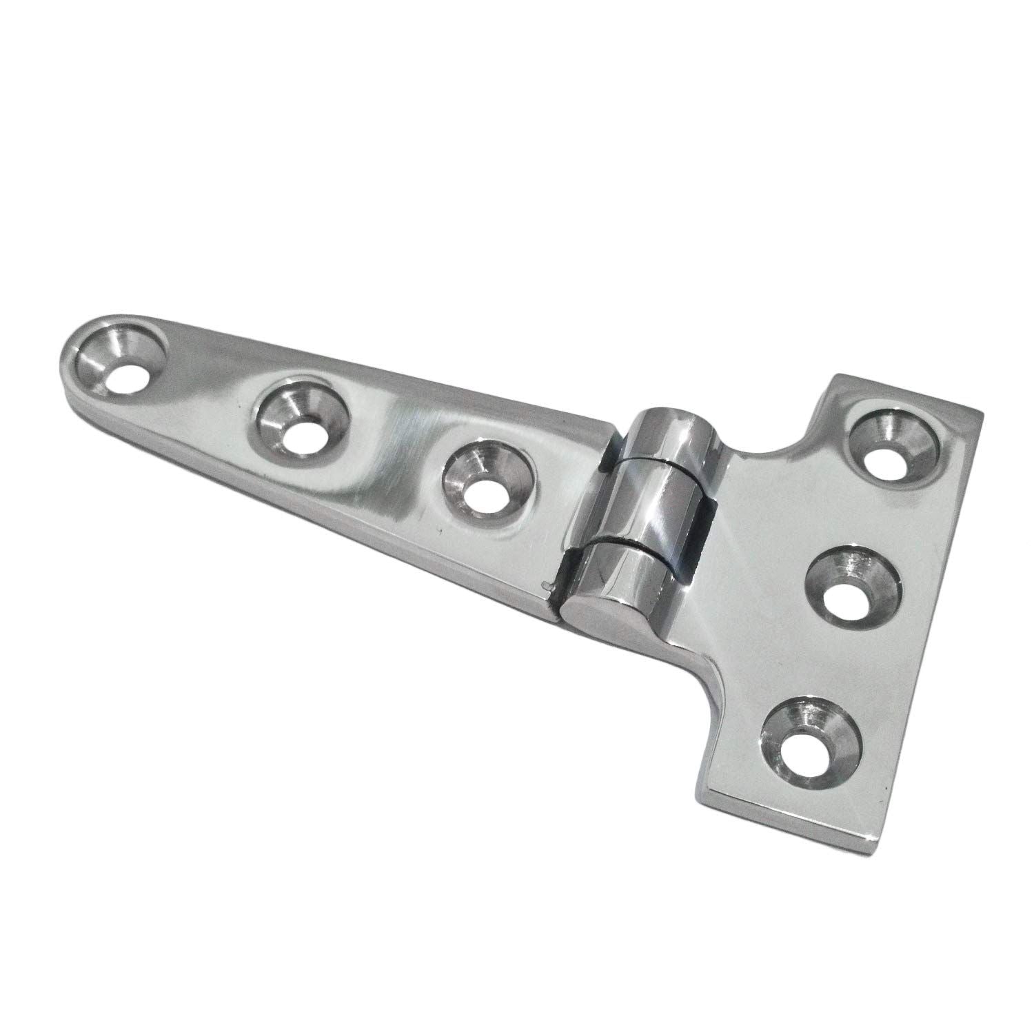 2pcs 316 Stainless Steel T Hinge, Resistance, Mirror Polished,  for Cabinet Doors, Garden Gates, Boats, Yachts（100*54*4.8mm）