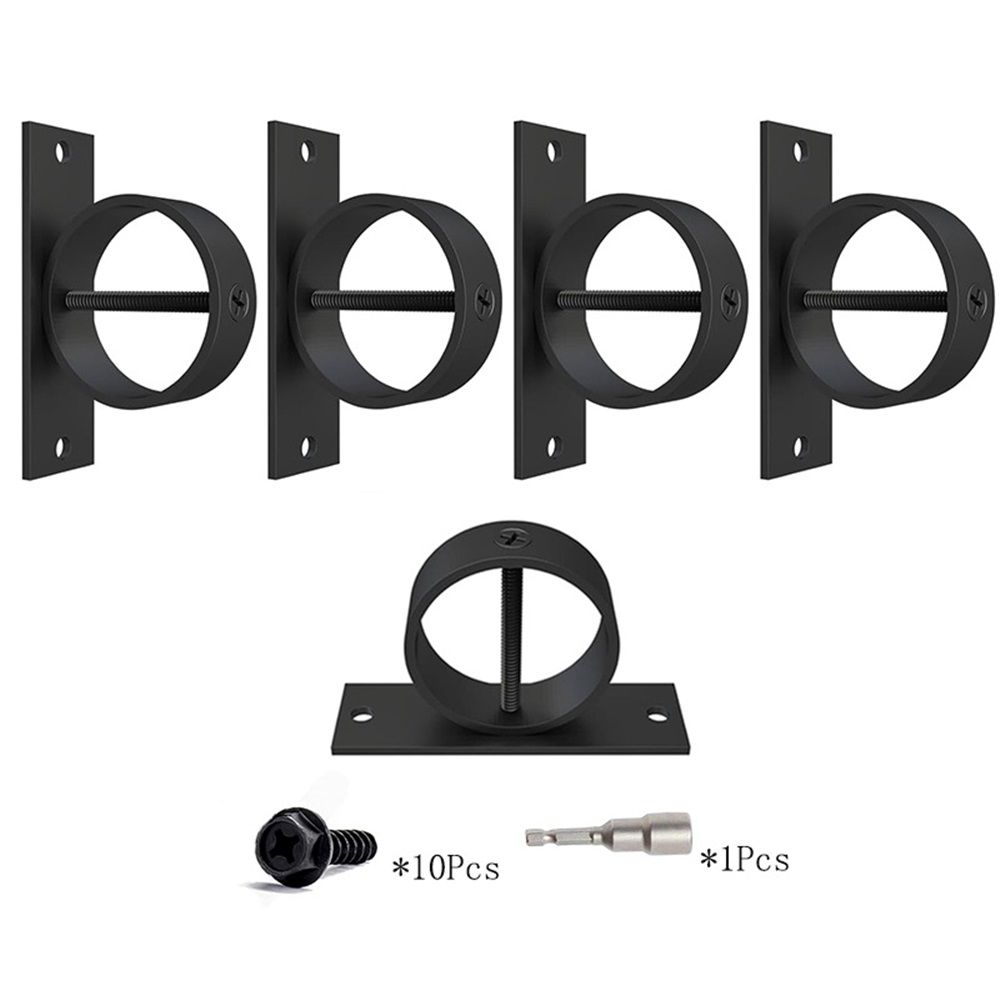 5 Packs Black Rope Support Holder with Cross Screw Securing Rope Drop Ring Brackets Stainless Steel Decorative for Hemp Rope Fencing Stair Deck Railing Ceiling Hook