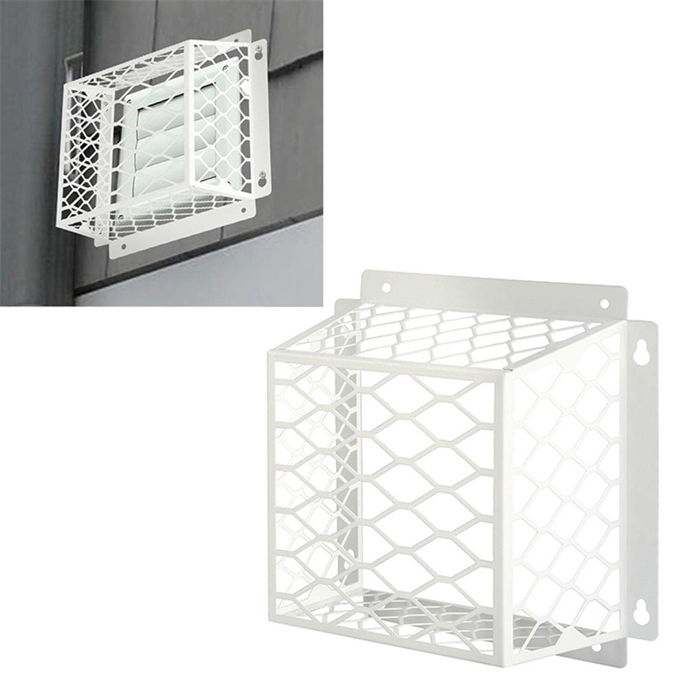 Dryer Vent Bird Guard,Dryer Vent Cover Guard for Most 3" to 4" Bathroom Exhaust Fan Ventilation Cover,7"Lx7"Wx5"H Steel Ventilation Bird Cage for Exhaust Fan Cover,White