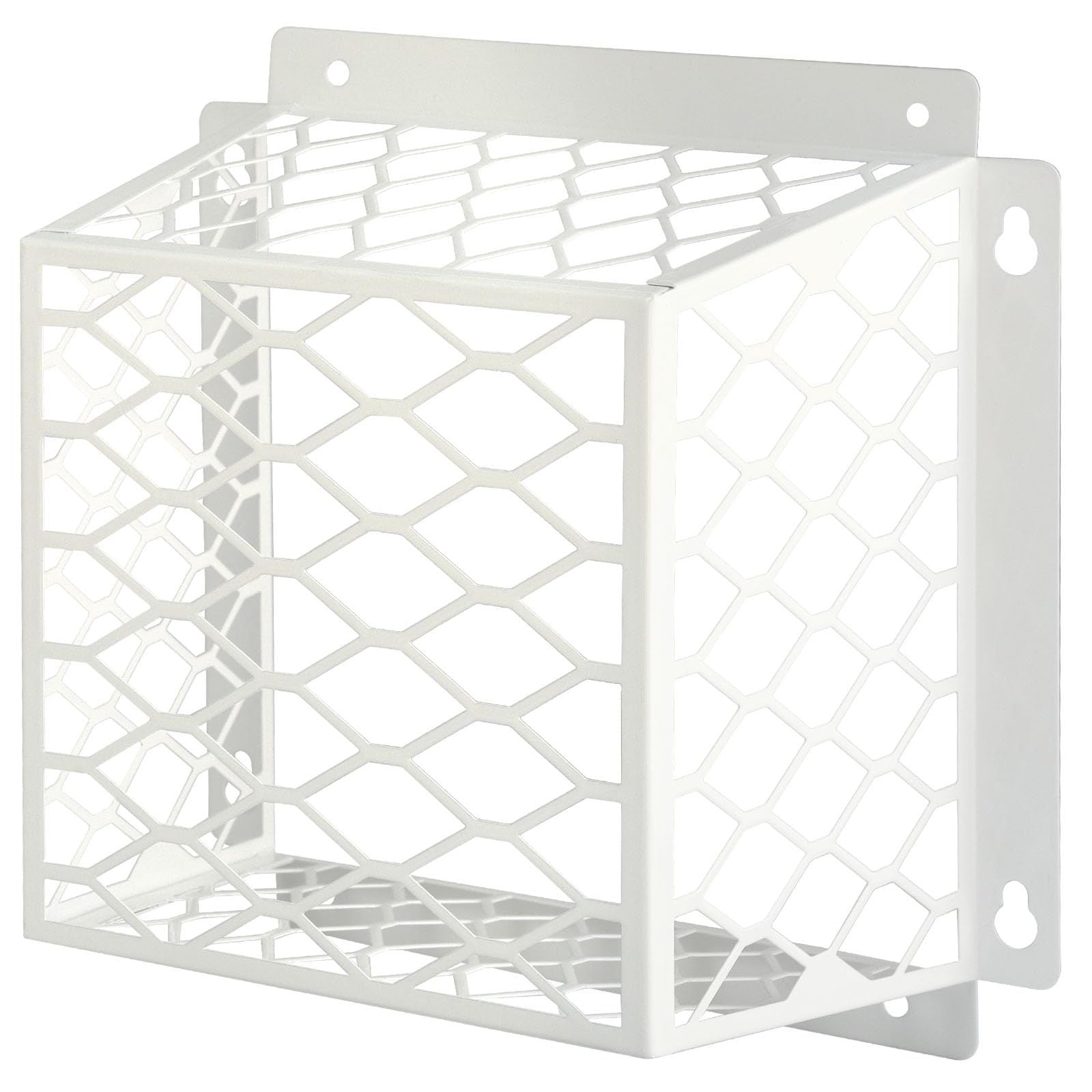 Dryer Vent Bird Guard,Dryer Vent Cover Guard for Most 3" to 4" Bathroom Exhaust Fan Ventilation Cover,7"Lx7"Wx5"H Steel Ventilation Bird Cage for Exhaust Fan Cover,White