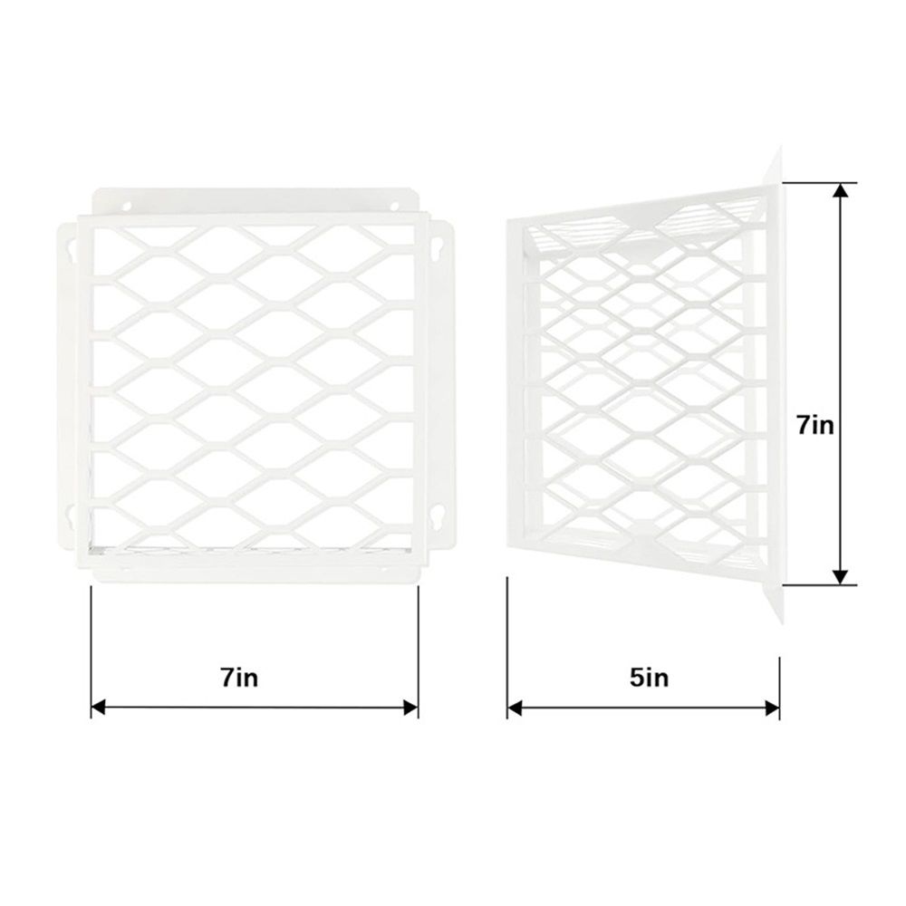 Dryer Vent Bird Guard,Dryer Vent Cover Guard for Most 3" to 4" Bathroom Exhaust Fan Ventilation Cover,7"Lx7"Wx5"H Steel Ventilation Bird Cage for Exhaust Fan Cover,White