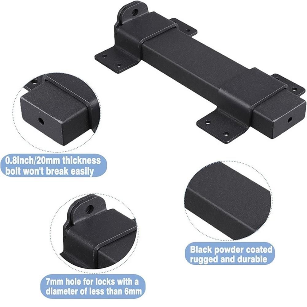 Slide Gate Latch,Slide Gate Latch Lock with Padlock Hole, Suitable for Wooden Fences,Barn Door Lock,Outdoor,Fence,Courtyard,Shed Lock,Cottages, Cabinet,Matte Black