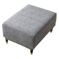 Cover Rectangle Large Thick Stretchable Slipcover for Square and Rectangle Furniture Protector Footstool Cover for Living Room Decor,Dark Grey,S