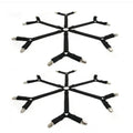 2pcs Sheet Clips,Under Mattress Bed/Fitted Sheet Fastener,Long Strap Clip Bands,6 sides with 12 black clips(Black)
