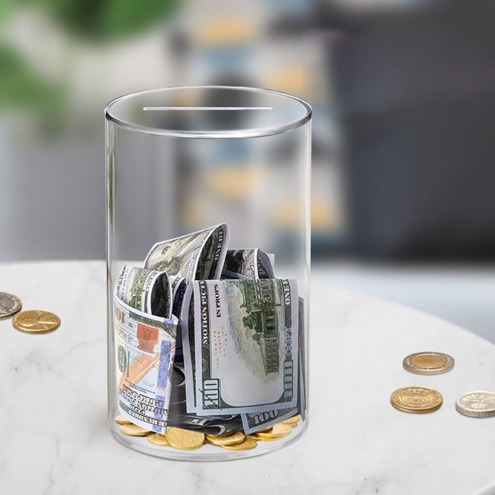 Unopenable Money Box for Cash Coin Saving, Must Break to Open, Money Saving Jar for Adults Boys Girls, Size 9*15cm  rotundity