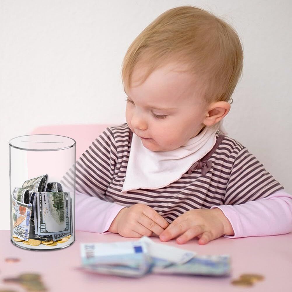 Unopenable Money Box for Cash Coin Saving, Must Break to Open, Money Saving Jar for Adults Boys Girls, Size 9*15cm  rotundity