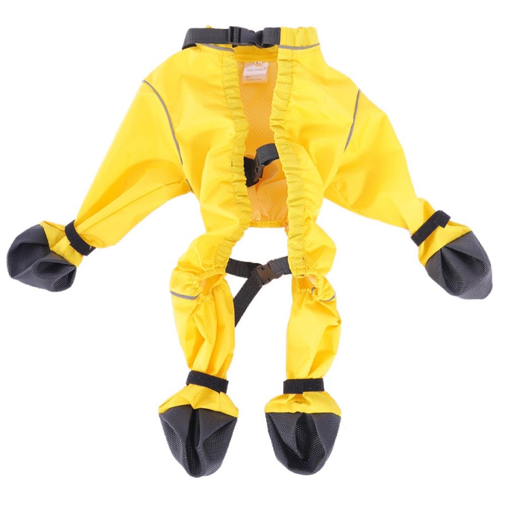 Dog Boots Leggings Waterproof Dog Pants Anti-Slip Dog Shoes Pet Paws Protector Dirty-Proof Dog Outdoor Walking Running Hiking Booties (Yellow, M)