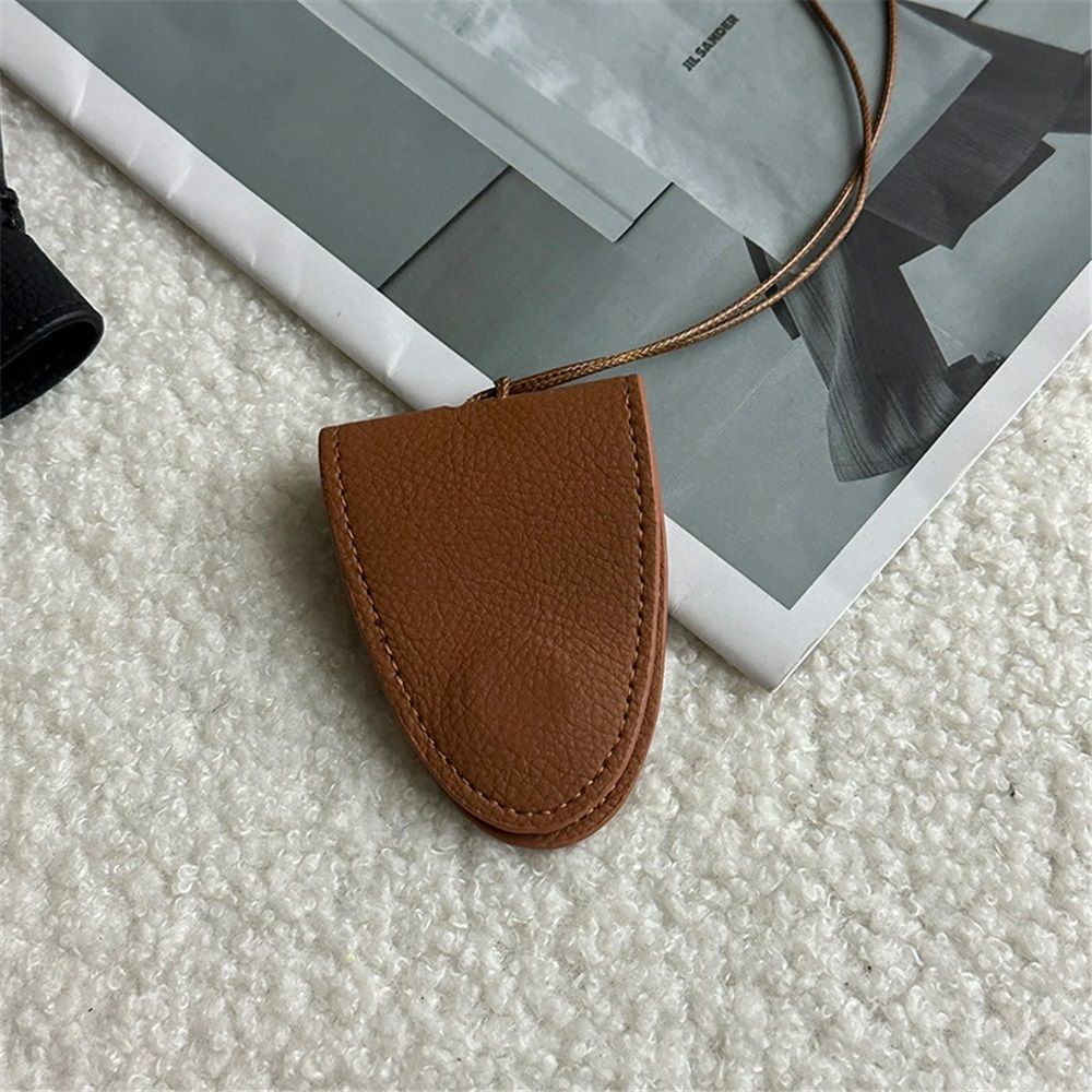 2pcs Glasses Case Portable Travel Sunglass Case with Lanyard Eyeglass Pouch Bag Sunglass Holder for Purse For Women Men (brown)