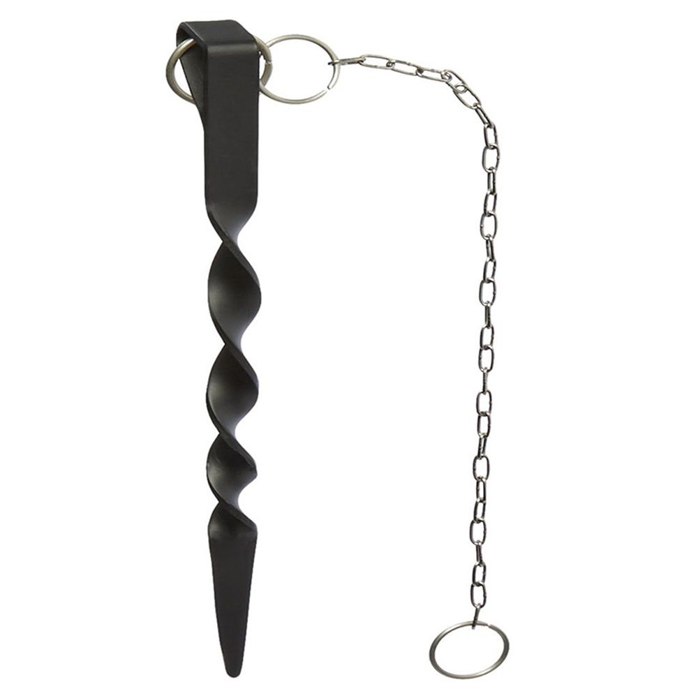 Rain Chains Anchor Stake – 12-inch Outdoor Rain Chain Base, Ground Anchor for Chains for Outdoor Gutters,  Powder Coated Iron Anchoring Stake with 17-inch stainless steel chains