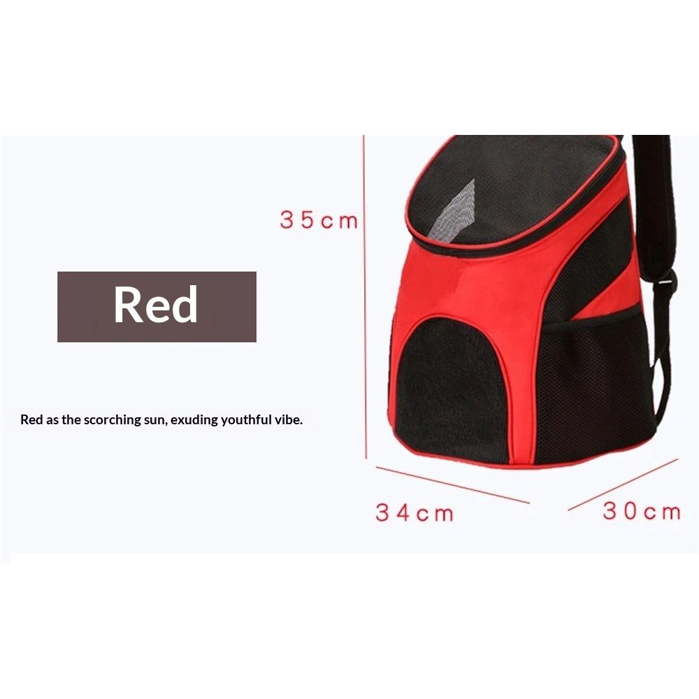 Small Dogs and Cat Backpack Carrier,Pet Backpack Carrier, Ventilated, Safety Strap, Buckle Support Designed for Hiking Travel Camping Outdoor,  Red