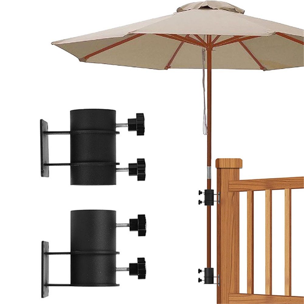 1 set Heavy Duty Patio Umbrella Mount - Bracket Clamp for Deck Rail, Balcony, Courtyard, Fences Suitable for deck railings