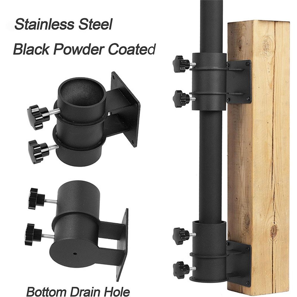 1 set Heavy Duty Patio Umbrella Mount - Bracket Clamp for Deck Rail, Balcony, Courtyard, Fences Suitable for deck railings
