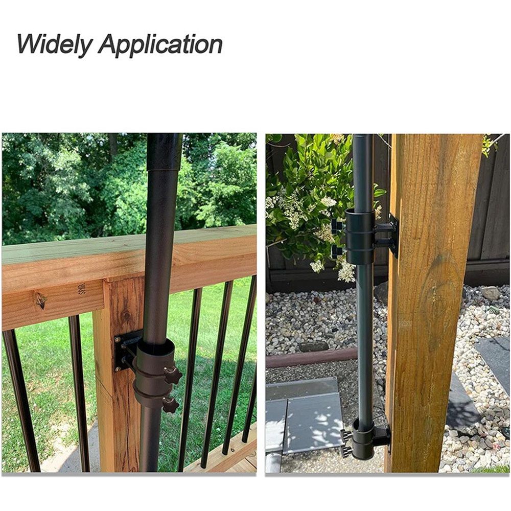 1 set Heavy Duty Patio Umbrella Mount - Bracket Clamp for Deck Rail, Balcony, Courtyard, Fences Suitable for deck railings