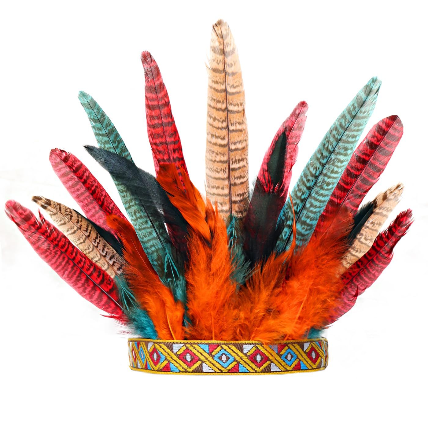 Peacock Feather Headband Headpiece Fascinator Headdress   Cosplay Headwear Stage photography runway props（55-60CM）