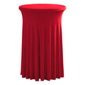 Round polyester Cocktail Tablecloth with Skirt, Elastic Fitted Highboy Bar Table Cloth 1 Pack, High Top Circular Base Adjustable Pub Table Cover for Wedding Party Banquet-Red（60*110cm）