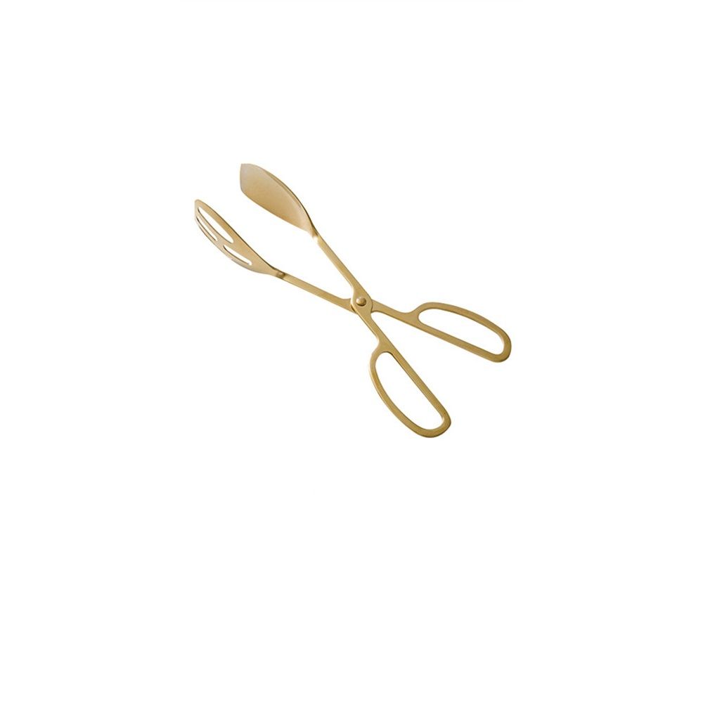 Food Tongs, Heavy Duty Stainless Steel Kitchen Tongs Salad Tongs Heat Resistant Small Serving Tongs for Cooking, Grill, Pastry, Sandwich, Ice, Food Bread Dessert (golden)