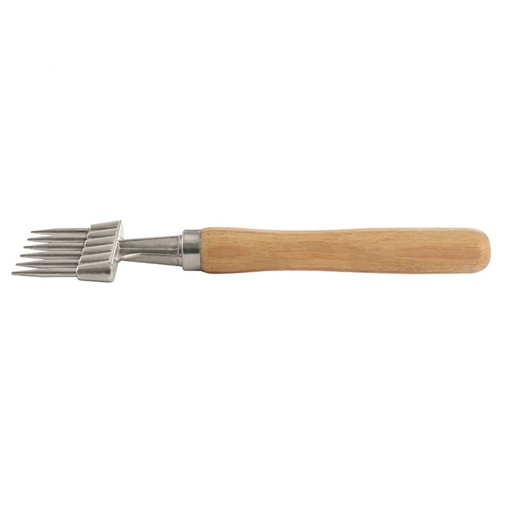 Ice Pick with Wooden Handle, 6 Fork Silver Stainless Steel Ice Crusher for Ice Breaking at Home and Bar (6 Fork)