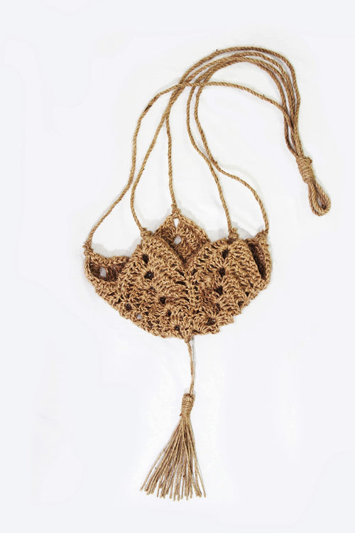 2pcs Handmade woven hemp rope flowerpot net bag Creative woven flowerpot hanging basket Indoor and outdoor hanging decorative flowerpot bag（Original color 100 * 22cm）