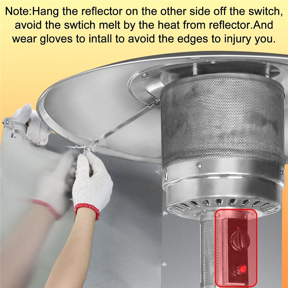 Upgraded Patio Heater Reflector Shield,(Large,3Panels) Propane Heaters Heating Deflector,Effective Heat Focusing for Outdoor Lamp Heater,Gas Energy Saving,Windshield