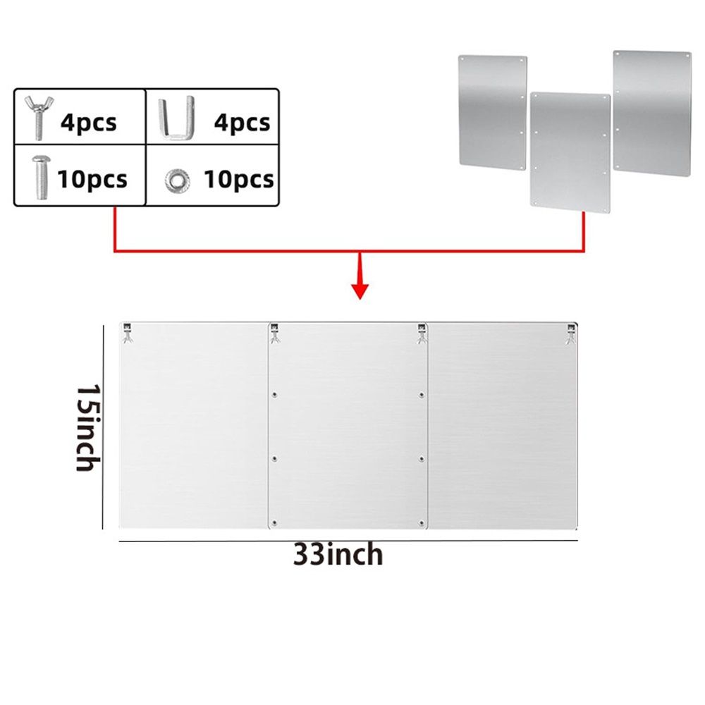 Upgraded Patio Heater Reflector Shield,(Large,3Panels) Propane Heaters Heating Deflector,Effective Heat Focusing for Outdoor Lamp Heater,Gas Energy Saving,Windshield