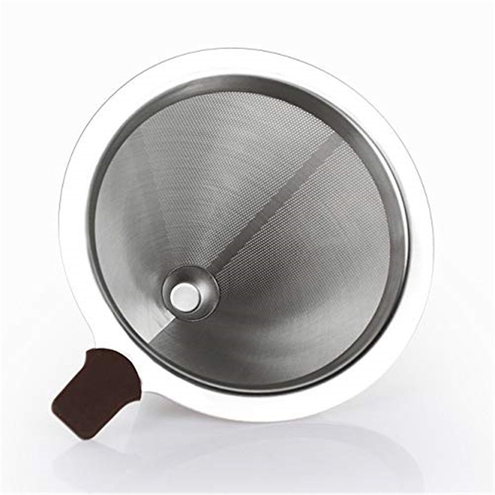 Pour Over Coffee Dripper, Reusable Stainless Pour Over Coffee Maker for (1-6Cup), Easy to Clean Paperless Pour Over Coffee Maker, Bracket type 1-6 people (honeycomb external network) (600 mesh)