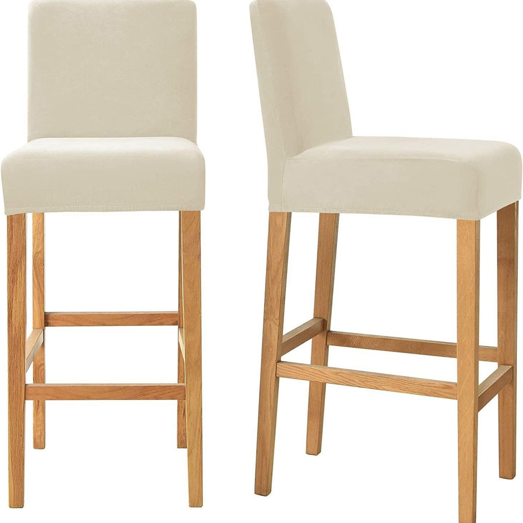Chair Covers for Pub Chairs,Counter Stool Slipcovers, Stretch Bar Stool Chair Covers Pack of 2 (Off White)Only chair covers
