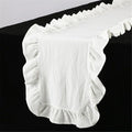 White ruffled wallpaper cotton fabric 35 * 120CM farmhouse countryside style ruffled wallpaper Valentine's Day bridal party wedding decoration, white