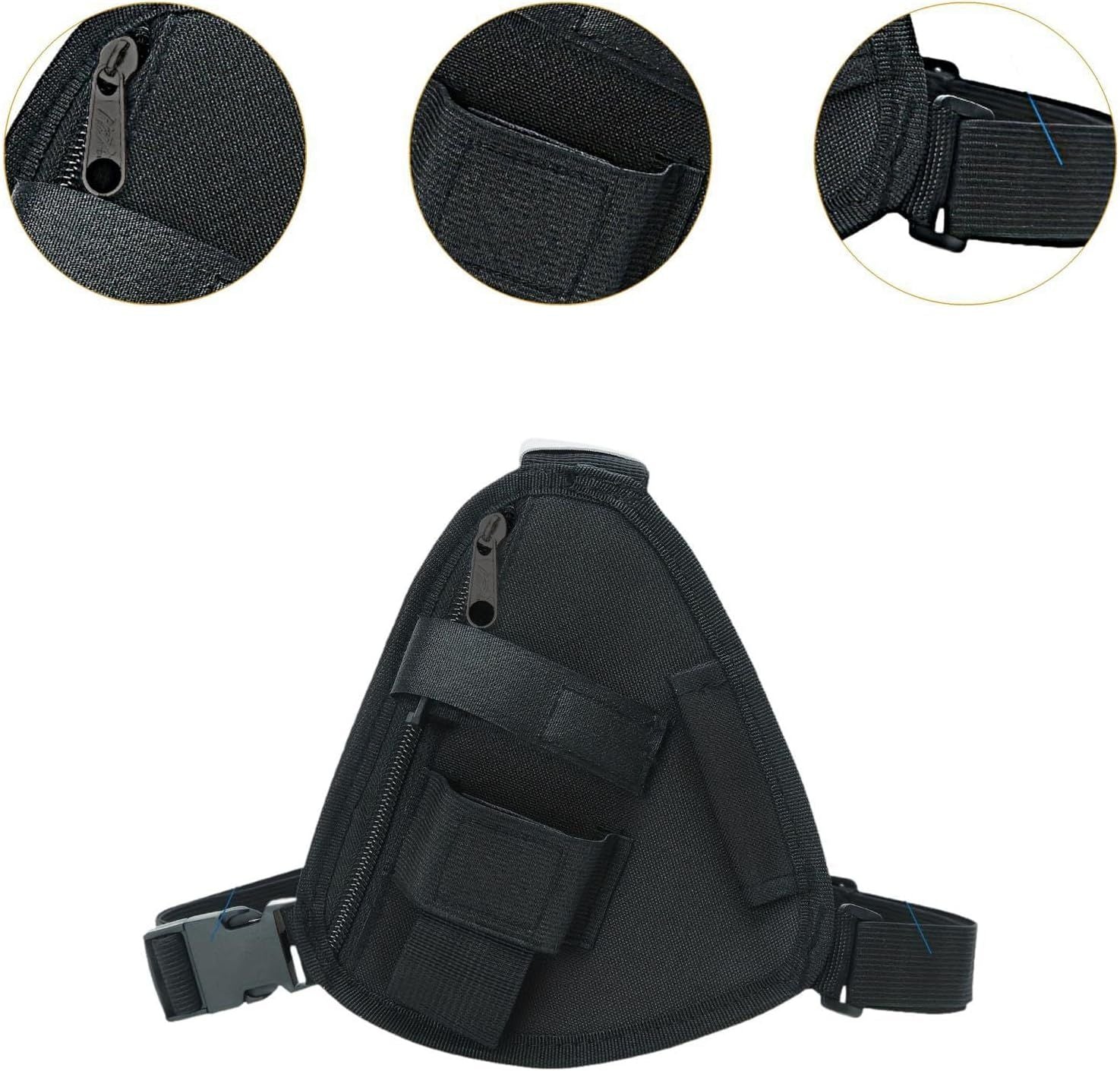 Chest Rig Bag Adjustable, Walkie Talkie Portable Vest Chest Bag Pouch Black with Adjustable Strap Chest Bag for Men Women Night Running Exercise Hiking（black）