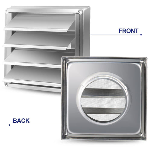 4" Inch Dryer Vent Cover – Outdoor Stainless Steel Grille with Moving Flaps – Fits Only with Metal Ducts for HVAC & Dryer Systems