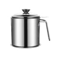 Bacon Grease Container With Strainer, 1.4L Grease Strainer and Container with Dust-Proof Lid, 304 Stainless Steel Oil Filter Storage 1.4L All steel version
