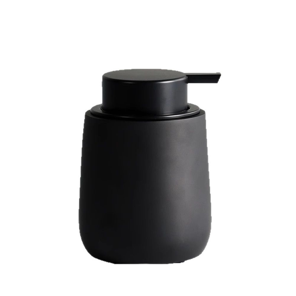 Black Lotion Dispenser - Ceramic Soap Dispenser Bathroom Refillable Liquid Hand Wash Dispenser for Bathroom Kitchen Dish Soap Dispenser with Easy-to-Press Pump
