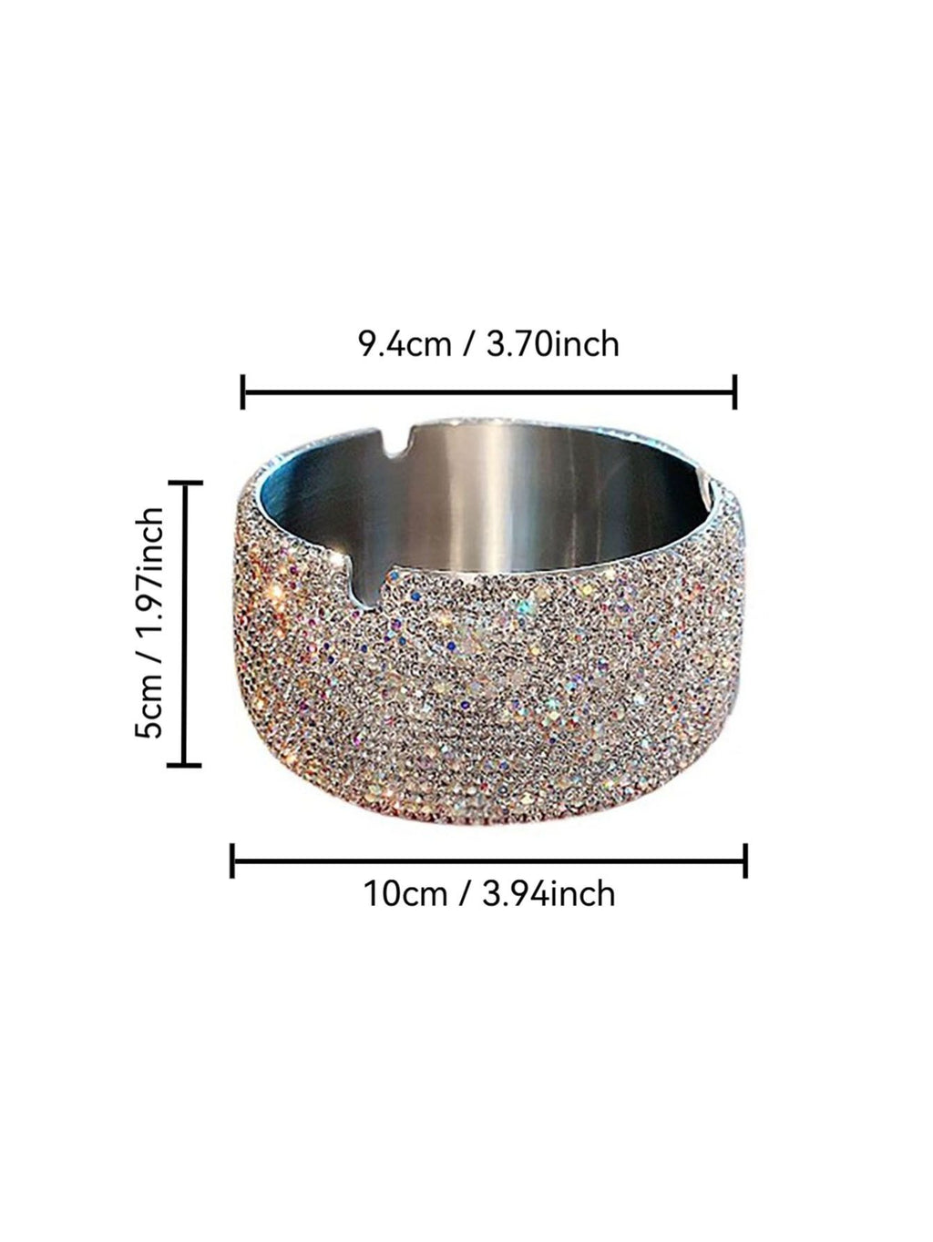 1 Piece Silver  Ashtray Round Cigarette Ash Tray Desktop Ash Holder for Indoor or Outdoor Use, Home office Tabletop Decoration