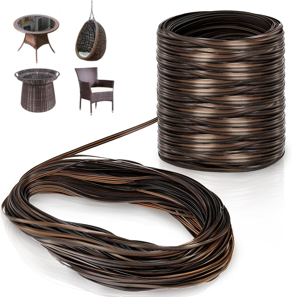 120Ft Wicker Repair Kit, Rattan Patio Chair Sofas Furniture Repair Supplies, Coffe Brown Exlong Weaving Webbing Replacement Part for Outdoor Lawn Furniture（brown）